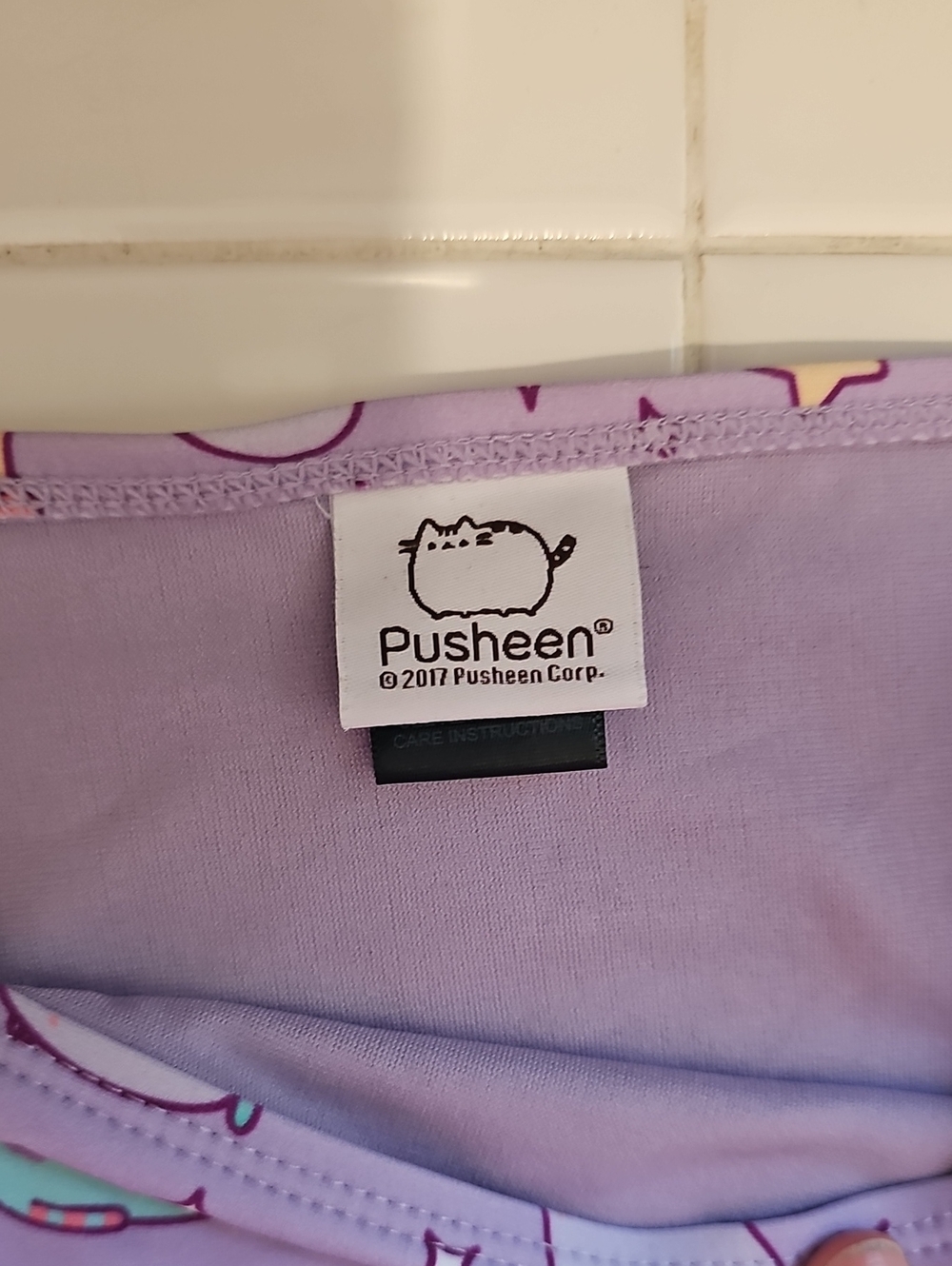 Pusheen Lavender Women's Swim Suit Bottoms with Multicolor Print - Picture 3 of 5